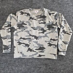 Sundry Womens Grey Camo Long Sleeve Crewneck Sweatshirt Size 0 Made in USA